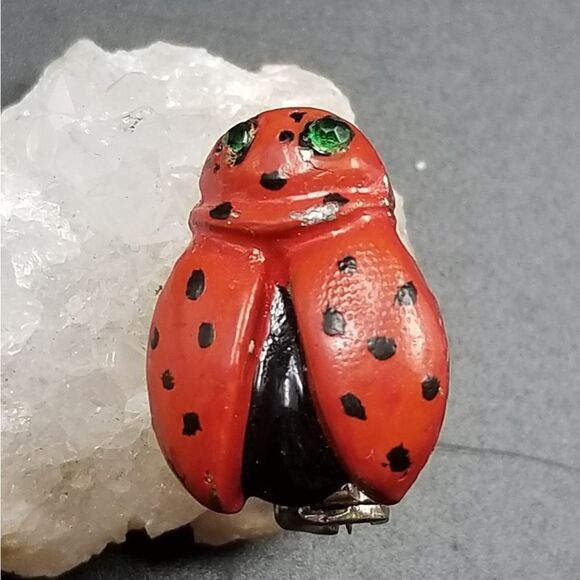 Ladybug colony summer brooch. BR118 - Picture 1 of 2
